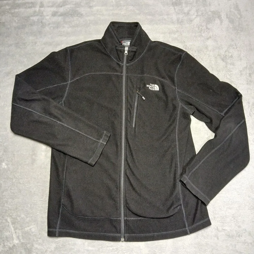 The North Face Cap-Rock Mens Medium M Black Textured Fleece Jacket Gorpcore